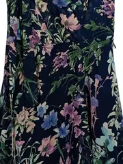 Vorschaubild 3 von Damen Wickelkleid Gr. 36/S Blau Blumenmuster Romantisch