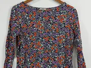 Vorschaubild 3 von Damen Langarmshirt Blumenmuster Gr. L Baumwolle Mehrfarbig