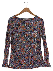 Vorschaubild 1 von Damen Langarmshirt Blumenmuster Gr. L Baumwolle Mehrfarbig