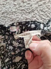 Vorschaubild 3 von Damen Bluse XS Langarm Blumenmuster Schwarz Boho Viskose