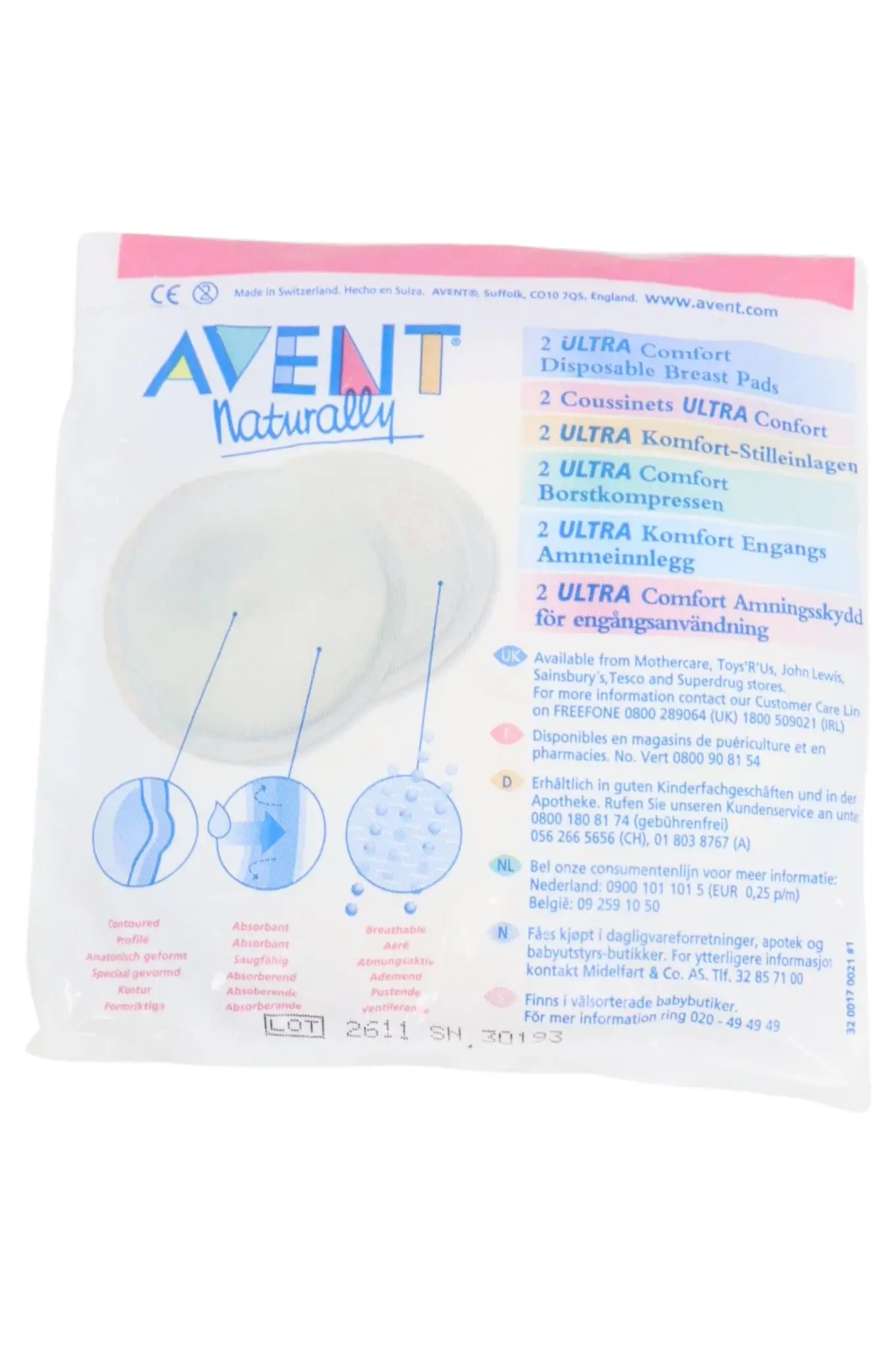 PHILIPS AVENT AVENT ULTRA Komfort Stilleinlagen Damen Weiß UNI 2 Stück Stillzubehör