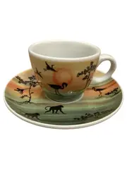 Vorschaubild 1 von Espressotasse Untertasse Afrika Motiv Bavaria Porzellan
