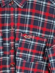 Vorschaubild 4 von Karohemd Herren Flanellhemd Gr. M Blau Rot Langarm Freizeithemd