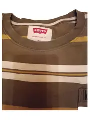 Vorschaubild 2 von T-Shirt Kinder Gr. 176 Oliv Gestreift Brusttasche Kurzarm