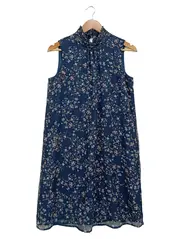 Vorschaubild 1 von Sommerkleid Damen Gr. 36 Blau Feminin Florales Muster Midikleid