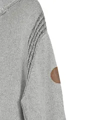 Vorschaubild 2 von Herren Pullover Grau Meliert Gr. 48/M Casual Langarm