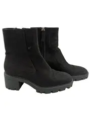 Vorschaubild 1 von Chunky Ankle Boot Stiefelette Damen Schwarz Gr. 37 Textil Blockabsatz