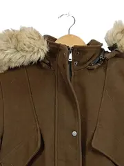 Vorschaubild 3 von Basic Damen Parka Winterjacke Kapuze Fellkragen Braun Gr. XS
