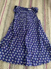 Vorschaubild 2 von Mädchen Sommerkleid Gr. 110 Blau Blumenmuster Feminin