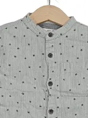 Vorschaubild 2 von Baby Boy Hemd Sternenmuster Gr. 86 12-18M Grau Langarm Casual