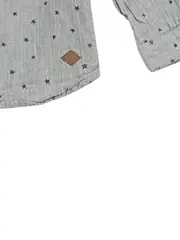 Vorschaubild 3 von Baby Boy Hemd Sternenmuster Gr. 86 12-18M Grau Langarm Casual