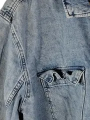 Vorschaubild 3 von Herren Jeansjacke Blau Baumwolle Leinen Gr. L Freizeit Casual