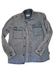Vorschaubild 6 von Herren Jeansjacke Blau Baumwolle Leinen Gr. L Freizeit Casual