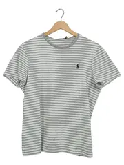 Vorschaubild 1 von Herren T-Shirt Gestreift Grau Weiß Gr. M Custom Slim Fit