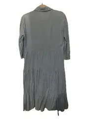Vorschaubild 3 von Blusenkleid Damen Gr. S Hellblau Stufenrock Midi Hemdkleid
