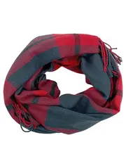 Vorschaubild 1 von Schal Damen kariert rot grau Fransen Casual 200x52 cm