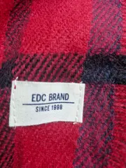 Vorschaubild 3 von Schal Damen kariert rot grau Fransen Casual 200x52 cm