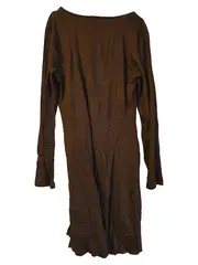 Vorschaubild 2 von Damen Kleid Gr. L Braun Langarm Schmetterling V-Ausschnitt