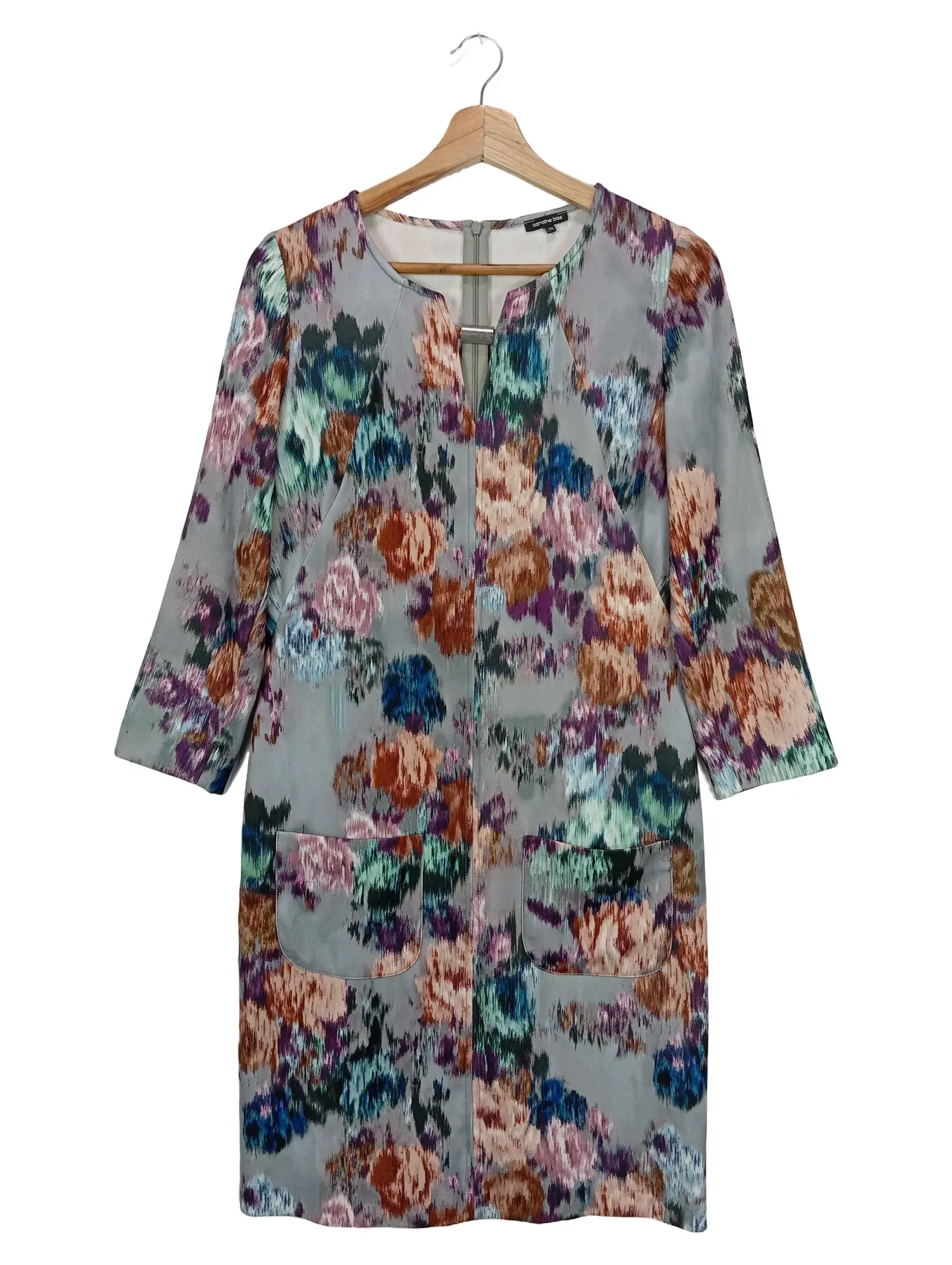 CAROLINE BISS Tunikakleid Gr. 34/XS Mehrfarbig Blumenmuster Freizeit Elegant