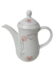 Vorschaubild 1 von Kaffeekanne Porzellan Weiß Blumen Klassisch Elegant 18cm