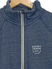 Vorschaubild 2 von Denim Sweatjacke Herren Gr. L Blau Meliert Stehkragen Organic