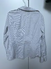 Vorschaubild 2 von Damen Hemdbluse gestreift Gr. 38 Weiß Business two-ply