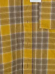 Vorschaubild 5 von Herren Kariertes Flanellhemd L Langarm Freizeit Hemd Baumwolle Gelb