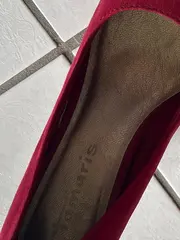 Vorschaubild 3 von Damen Pumps Rot Elegant Gr. 40 High Heels Textil Absatz 10cm