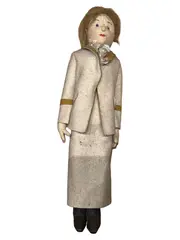 Vorschaubild 1 von Puppe Dame im Kostüm 8100/45 Filz Künstlerpuppe 43cm Beige Vintage