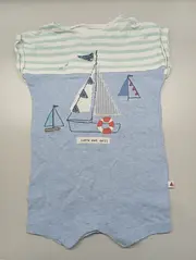 Vorschaubild 2 von Baby Body Kurzarm Segelboot Motiv Blau Gr. 86
