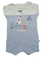 Vorschaubild 1 von Baby Body Kurzarm Segelboot Motiv Blau Gr. 86