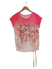 Vorschaubild 1 von Taifun Damen T-Shirt Pink Kirschenprint Strass Gr. 34/XS Charmant