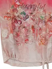 Vorschaubild 3 von Taifun Damen T-Shirt Pink Kirschenprint Strass Gr. 34/XS Charmant