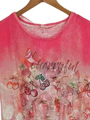 Vorschaubild 2 von Taifun Damen T-Shirt Pink Kirschenprint Strass Gr. 34/XS Charmant