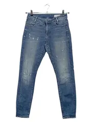 Vorschaubild 1 von Damen Skinny Jeans Restored Denim Used Look Gr. 38 Blau