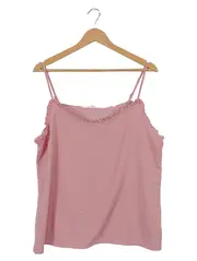 Vorschaubild 1 von Damen Top Gr. 42/XL Rosa Spaghettiträger Rüschen Feminin