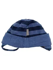 Vorschaubild 2 von Baby Mütze gestreift Blau Gr. 43 5-6 Monate Baumwolle