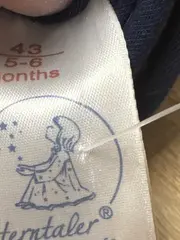Vorschaubild 5 von Baby Mütze gestreift Blau Gr. 43 5-6 Monate Baumwolle