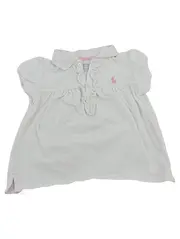 Vorschaubild 1 von Baby Mädchen Poloshirt Gr. 24 Monate Weiß Rüschen Baumwolle
