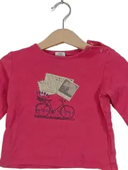 Vorschaubild 2 von Langarmshirt Mädchen Gr. 80 Pink Fahrrad Motiv Baumwolle