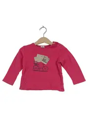 Vorschaubild 1 von Langarmshirt Mädchen Gr. 80 Pink Fahrrad Motiv Baumwolle
