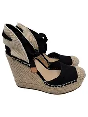 Vorschaubild 1 von Espadrilles Wedge Damen Keilabsatz Textil Schwarz Gr. 37
