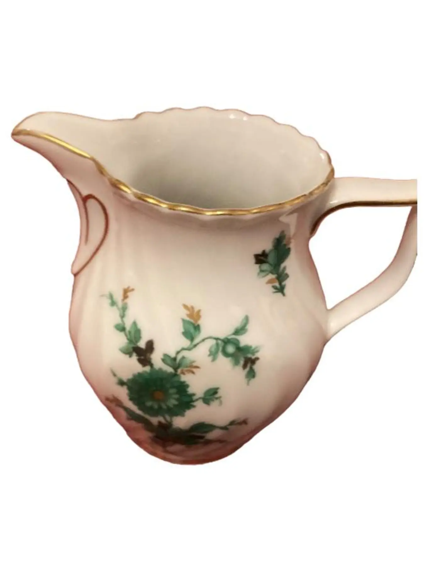 KÖNIGLICH TETTAU Royal Tettau Milchkännchen Porzellan Blumenmuster Klassisch Weiß 9 cm