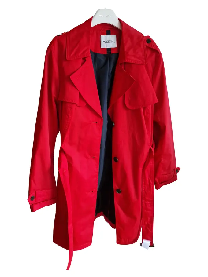 THE OUTERWEAR Damen Trenchcoat Mantel 46/3XL Rot Klassisch
