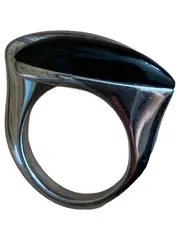 Vorschaubild 1 von Damen Ring Edelstahl Schwarz Onyx Silber Gr. 12