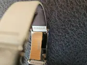 Vorschaubild 3 von Damen Armbanduhr Modern Weiß Leder Edelstahl Cuff 18cm