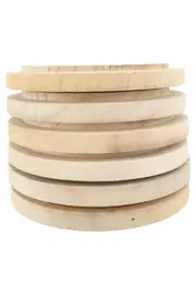 Vorschaubild 1 von Untersetzer Holz rund Beige Skandinavisch Natur 4er Set