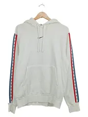 Vorschaubild 1 von Hoodie Herren Gr. S Weiß Kapuzenpullover Logo Tape Streifen