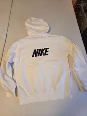 Vorschaubild 2 von Hoodie Herren Gr. S Weiß Kapuzenpullover Logo Tape Streifen