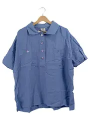 Vorschaubild 1 von Damen Bluse Kurzarm Polokragen Baumwolle Blau Gr. 42/44